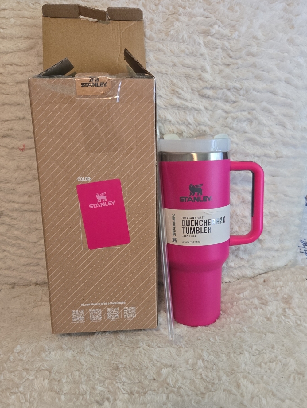 Stanley Pink Quencher H2.0 Tumbler with Handle